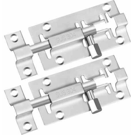 QORVA-Lot de 2 verrous coulissants Verrou de qualité supérieure à pêne cylindrique de 3 pouces, verrou coulissant de porte en acier inoxydable, verrou à pêne coulissant robuste, verrou coulissant de s