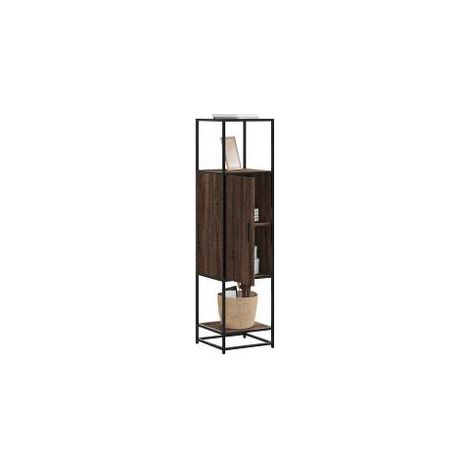 Buffet haut chêne marron 35,5x35x139 bois d'ingénierie métal (1/5)
