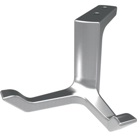 hermeta  Gancho  perchero  de  techo  doble  0200  A.87mm  aluminio  anodizado  plata  H.49mm  -  0200-01E (1/3)