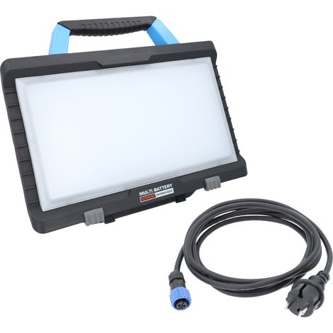 BTEC Worker Multi Akku 50 Watt Arbeitsleuchte IP54 LED Baustrahler Arbeitslampe Bauleuchte Werkstattlampe Baustellenlampe LED mit Anschlussleitung - OHNE AKKU