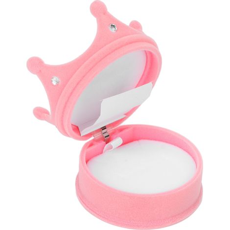 Adorable mini-boîte à bijoux de voyage, boîte à alliances floquée, boîte de rangement à bijoux rose clair, coffret cadeau. (1/5)