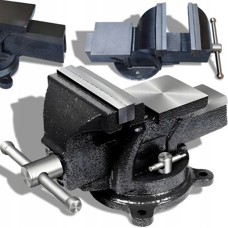 MORSA DA TAVOLO GIREVOLE IN GHISA 125 MM GANASCE PICCOLE CON INCUDINE