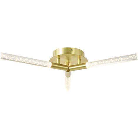 Litecraft Paige Ceiling Light Semi Flush Bubble Injected LED 3 Arm - Satin Brass (1/5)