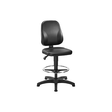 Silla giratoria de trabajo  piel sintética  con tacos y estribo