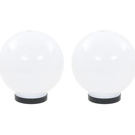 Set di 2 lampade sferiche a LED 20 cm per giardino design moderno illuminazione decorativa PMMA bianco 020045966