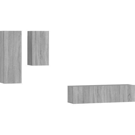 Maison Exclusive - 4-tlg. TV-Schrank-Set Grau Sonoma Holzwerkstof