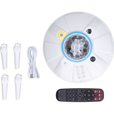 Projecteur lumineux ABS PC 5V en forme d'OVNI avec veilleuse étoilée et haut-parleur intégré pour la maison, les fêtes et la chambre. (1/5)
