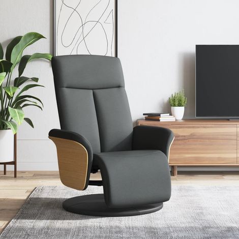 Relaxsessel mit Fußteil Dunkelgrau Stoff