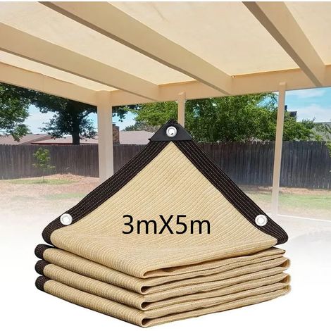 ZHIJIA PREMIUM 1 voile d'ombrage perforé 3x5m - filet anti-soleil terrasse pergola jardin (1/4)