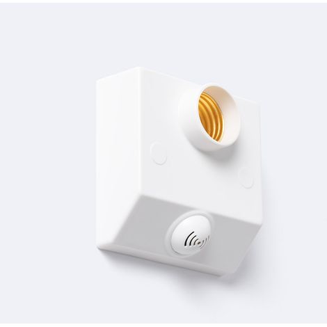 Sensore di Suono Crepuscolare da Parete per Lampadine E27 Bianco (1/4)