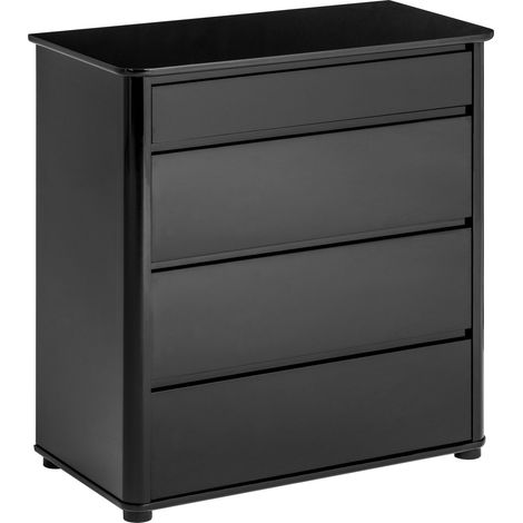 Premier Housewares Moritz Black High Gloss 4 Drawer Chest (1/5)