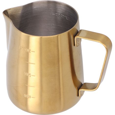 1 Pichet à lait en acier inoxydable, bec verseur anti-gouttes, poignée ergonomique, pour latte art et café (1/5)