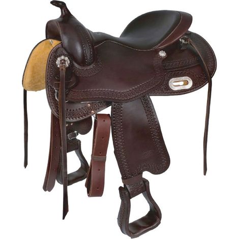 Sella western treeless Freemax Buffalo Leather in cuoio ingrassato senza arcione: 15"