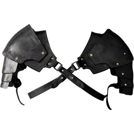 Armadura medieval de cuero con hombreras ajustables estilo steampunk para disfraces y cosplay, color negro.