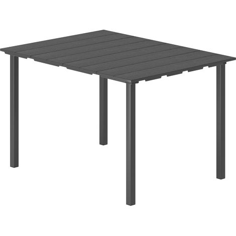 Table jardin 6 personnes HDPE structure métallique patio 120x90x74 cm Noir (1/5)