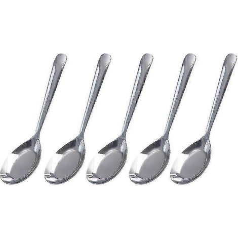 Lot de 5 cuillères à porridge à long manche en acier inoxydable, cuillères à soupe, cuillères à riz LA (1/3)