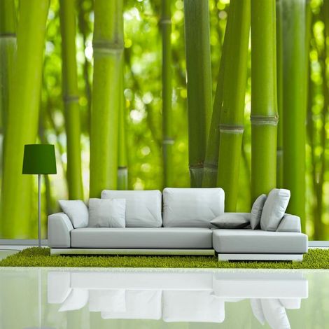Papier peint bambou vert - 350 x 270 cm (1/4)