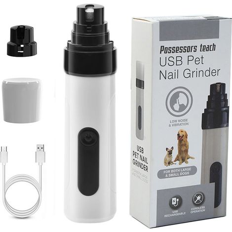 Lime à ongles électrique à 2 vitesses pour animaux de compagnie, coupe-ongles électrique LED pour chats et chiens, entièrement automatique. (1/5)