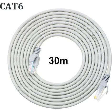 Câble Ethernet - Cat6 - 30M - Haut Débit - Blindé (1/4)