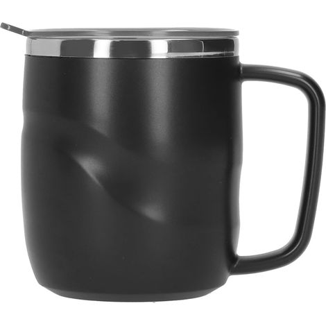 14-Unzen-Kaffeebecher aus Edelstahl mit schwarzem Deckel, ideal für den Heimgebrauch (1/5)
