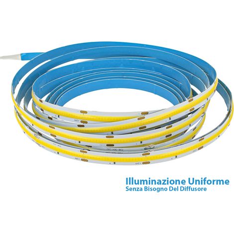 24V Bobina Striscia Striscia LED COB 14W/M 120LM/W 1700LM/M CRI 90 Bianco Freddo 6000K 5 Metri IP20 No Puntini (1/3)