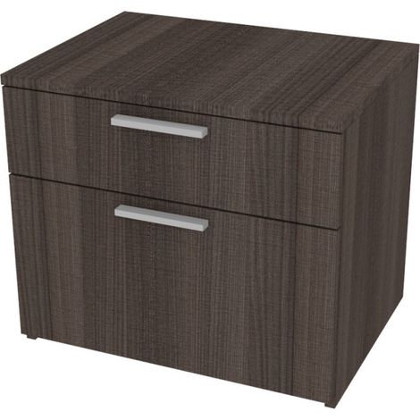 Cassettiera moderna 2 cassetti - Design minimal, chiusura rallentata - Olmo jerez scuro