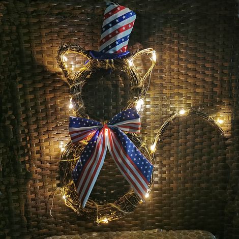 Guirlande En Forme De Chat - Couronne Décorative Pour Porte D'Entrée - Résistante Aux Intempéries - Pour Fête Nationale Et Célébrations Patriotiques - 1 Pièce (1/5)