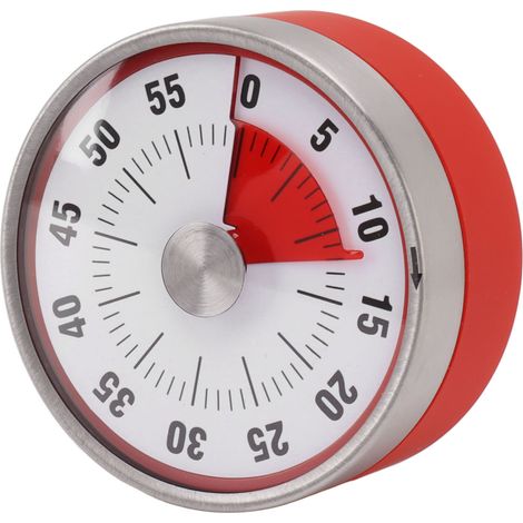 60-Minuten-Magnet-Kochtimer mit Ständer für die Küche – Roter mechanischer Countdown (1/5)