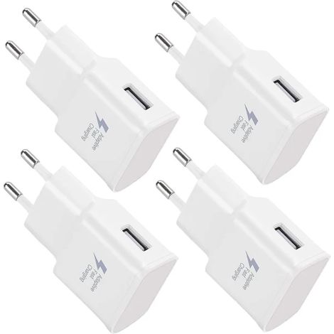 Lot de 4 chargeurs USB 5V-2A universels à charge rapide pour Samsung Galaxy S22, S21, S20, S10, S5, S6, S7, S8, S9/edge/plus (1/5)