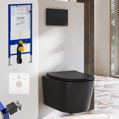 Kronenbach Tube Wand-WC spülrandlos Komplettset slim (1/5)