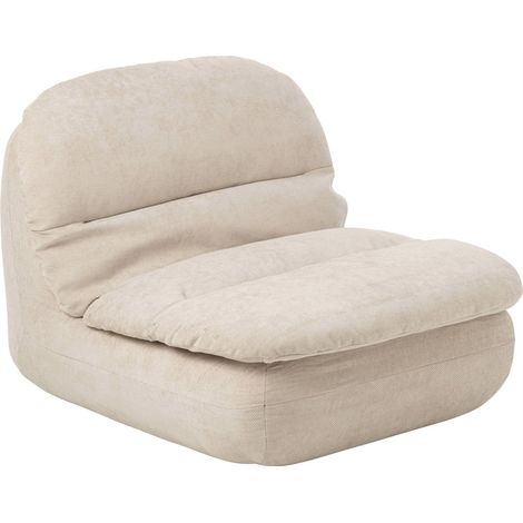Chaise longue écrue en textile moelleux - écru (1/5)