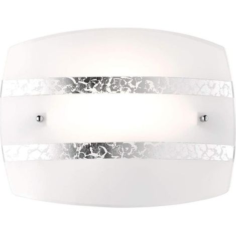 Applique Rettangolare Vetro Bianco Argento Nikosia Trio Lighting (1/4)