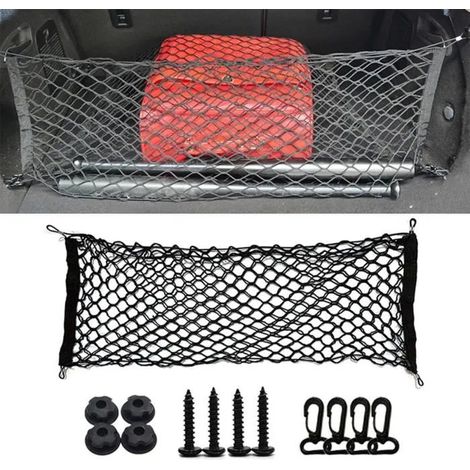 Organisateur de Coffre de Voiture - Filet de Rangement - 110 x 40 cm - Noir - Élastique (1/4)