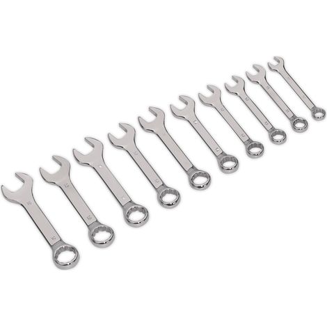 Sealey Premier Stubby Combination Spanner Set 10pc AK633 (1/2)