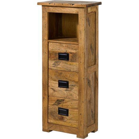 Kommode Mango 50x30x120 natur lackiert RAILWAY 181