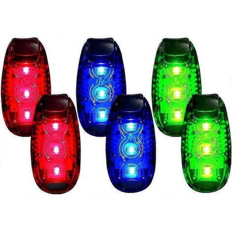 Lot de 6 lampes stroboscopiques de sécurité LED compatibles avec les coureurs, marcheurs, cyclistes, colliers pour chiens et poussettes - Accessoire de visibilité nocturne optimal (1/5)