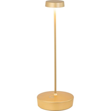 Lampada a led da tavolo Swap Oro opaco ricaricabile e dimmerabile con batteria fino a 12 ore (1/2)