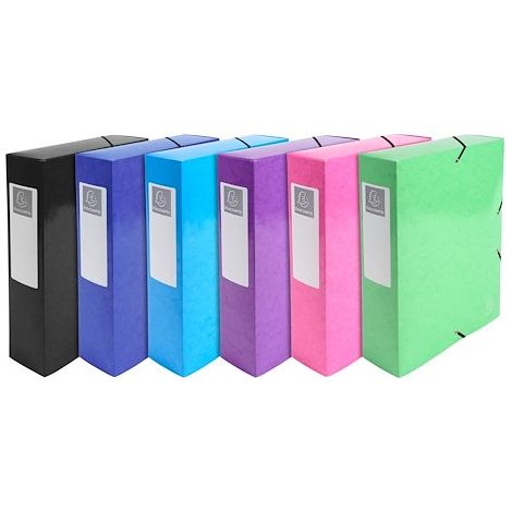 Boîte de classement Idérama en carte pelliculée 7/10e - dos 8 cm - couleurs assorties - Lot de 6