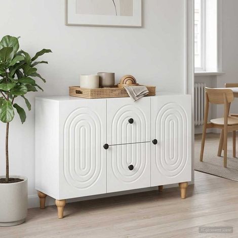 Meuble TV Blanc brillant 89 x 34,5 x 60 cm Bois d'ingénierie vidaXL (1/5)