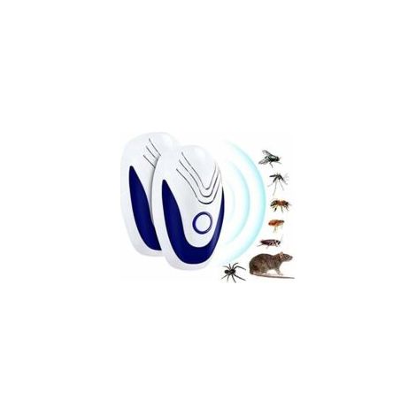 Appareil ultrasonique anti-nuisibles (bleu foncé), lot de 2, répulsif contre les souris, sans danger pour l'homme, répulsif contre les souris, les cafards, les fourmis et les moustiques - Crezuo (1/4)