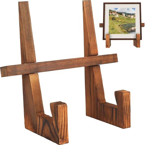 Holztellerständer für Präsentationszwecke, 9-Zoll-Holztellerständer, Holzbilderrahmenständer, Staffeleien, für Fototabletts, Alben, Schallplatten (1/5)