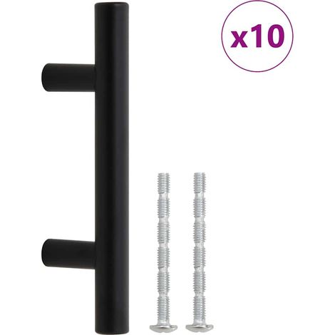 Poignées d'armoire 10 pcs Poignée de meuble noir 64 mm acier inoxydable CFW21308 (1/5)