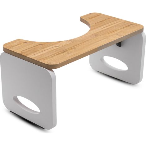 Bambus Toilettenhocker für natürliche Hockstellung - 40 x 20 cm - Ergonomischer Squat WC Hocker rutschfest klappbar