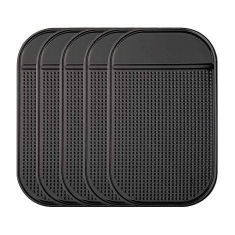 Tapis antidérapant pour Tableau de Bord de Voiture, 5-Pack Anti-dérapant Dash Pad très épais pour détecteur de Radar, téléphone Portable, clés, Verre, GPS, pièces de Monnaie (1/5)