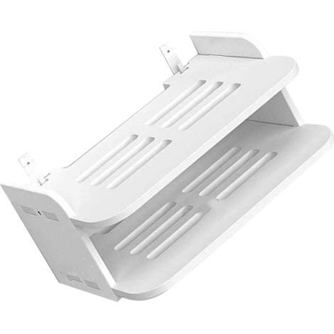 Étagère de routeur murale, support de décodeur de stockage WiFi gratuit, sans poinçon, pour salon et chambre à coucher (1/5)