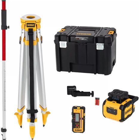 Pack pro niveau laser rotatif horizontal - faisceaux rouges - alcalines - DEWALT - DCLE05211RL-XJ