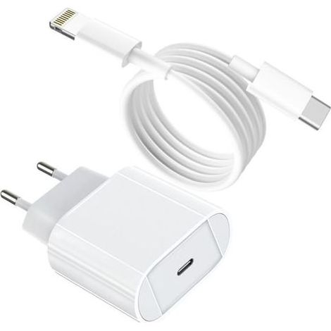 Schnellladegerät für iPhone - MFi-zertifiziert - 20W PD-Ladegerät für iPhone mit 1,8 m langem USB-C-auf-Lightning-Kabel, Typ-C-Ladegerät für iPhone 14/14 Plus/14 Pro/14 Pro Max/13/12/11/SE/iPad usw. (1/4)
