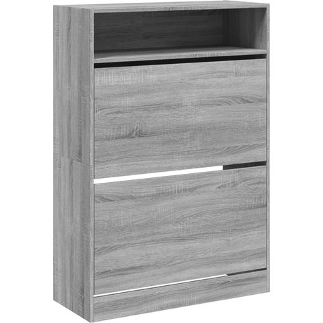 Maison Exclusive - Scarpiera 2 Cassetti Ribaltabili Grigio Sonoma 80x34x116 cm