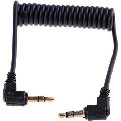 Ecleanfy - Câble audio spiralé, prise jack coudée à 90 degrés, câble auxiliaire jack 3,5 mm (1/5)