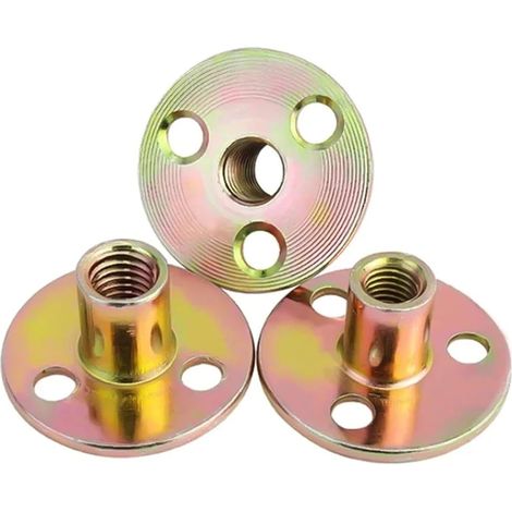 Écrou à plaque en fer M8 M10 pour meubles, base ronde acier au (1/5)